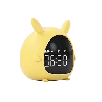 Studentų Žadintuvas USB Įkrovimo Valdymo Balsu Darbalaukio Skaitmeninis LED Laikrodį Mini Elektroninė Vaikų Žadintuvas Geltona